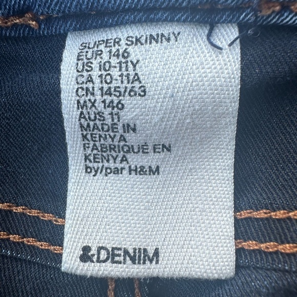 & Denim Girls Size 10/11 Darkwash  Super Skinny Jeans - Picture 6 of 6